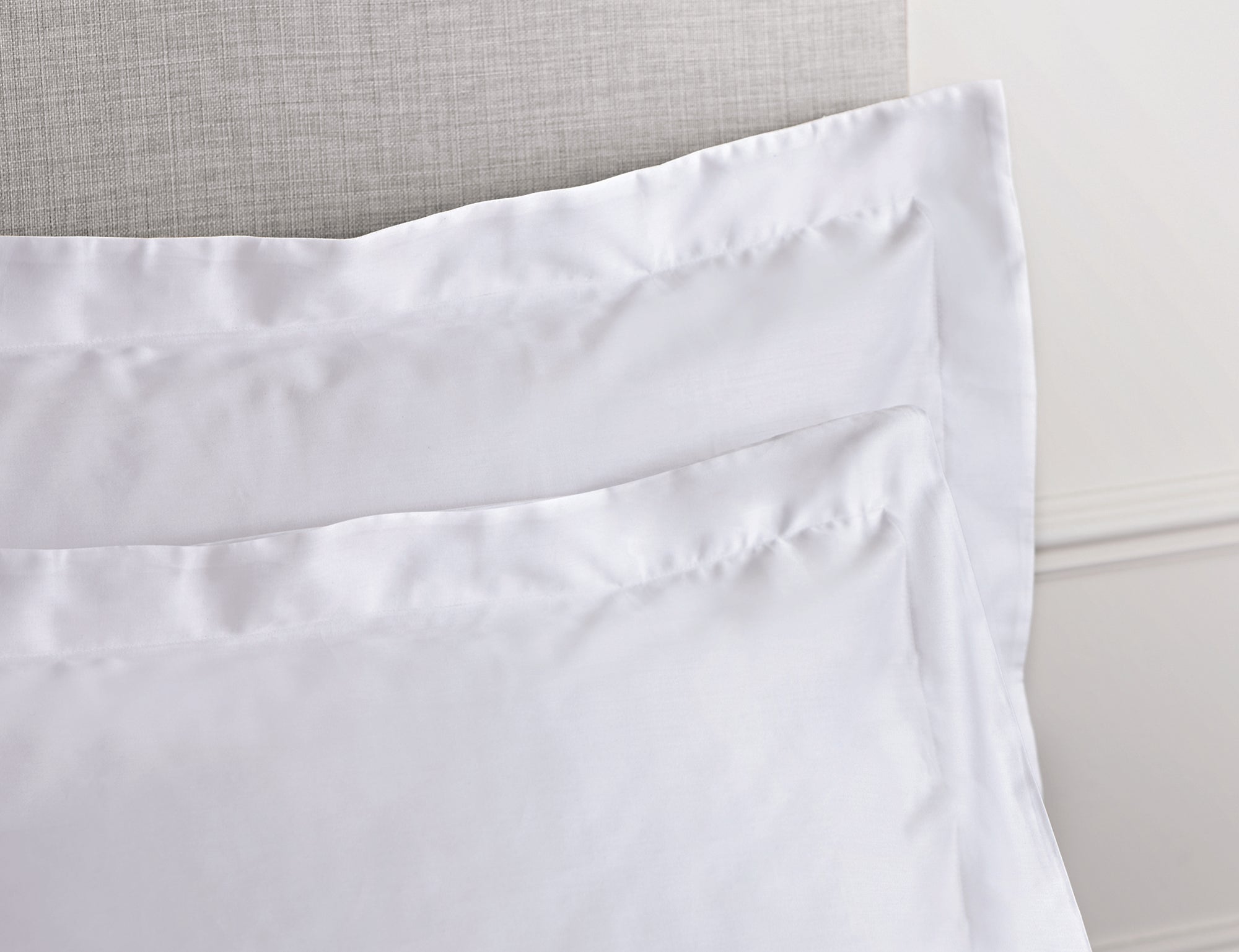 Bianca White 400TC 100% Cotton Sateen Oxford Pillowcase Pair
