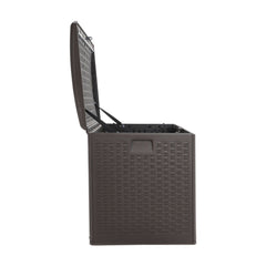 Brown Textured 375L Rattan Garden Box