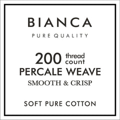 Bianca Blue 200TC 100% Cotton Percale Deep (32cm) Fitted Sheet