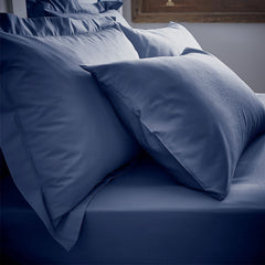Bianca Blue 200TC 100% Cotton Percale Oxford Pillowcase Pair