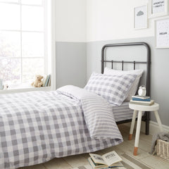 Bianca Grey Check and Stripe 100% Cotton Duvet Set