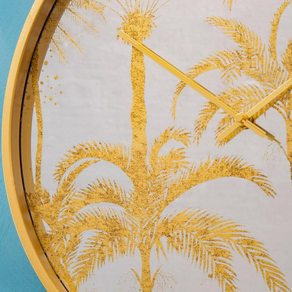 Celina Gold Botanical Wall Clock