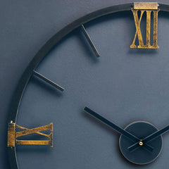 Kent Round Black Metal Wall Clock