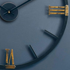 Kent Round Black Metal Wall Clock