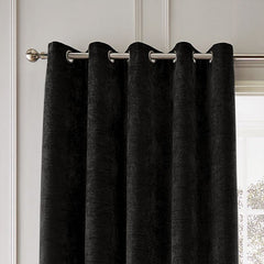 Hyperion Interiors Selene Black Thermal Eyelet Curtains