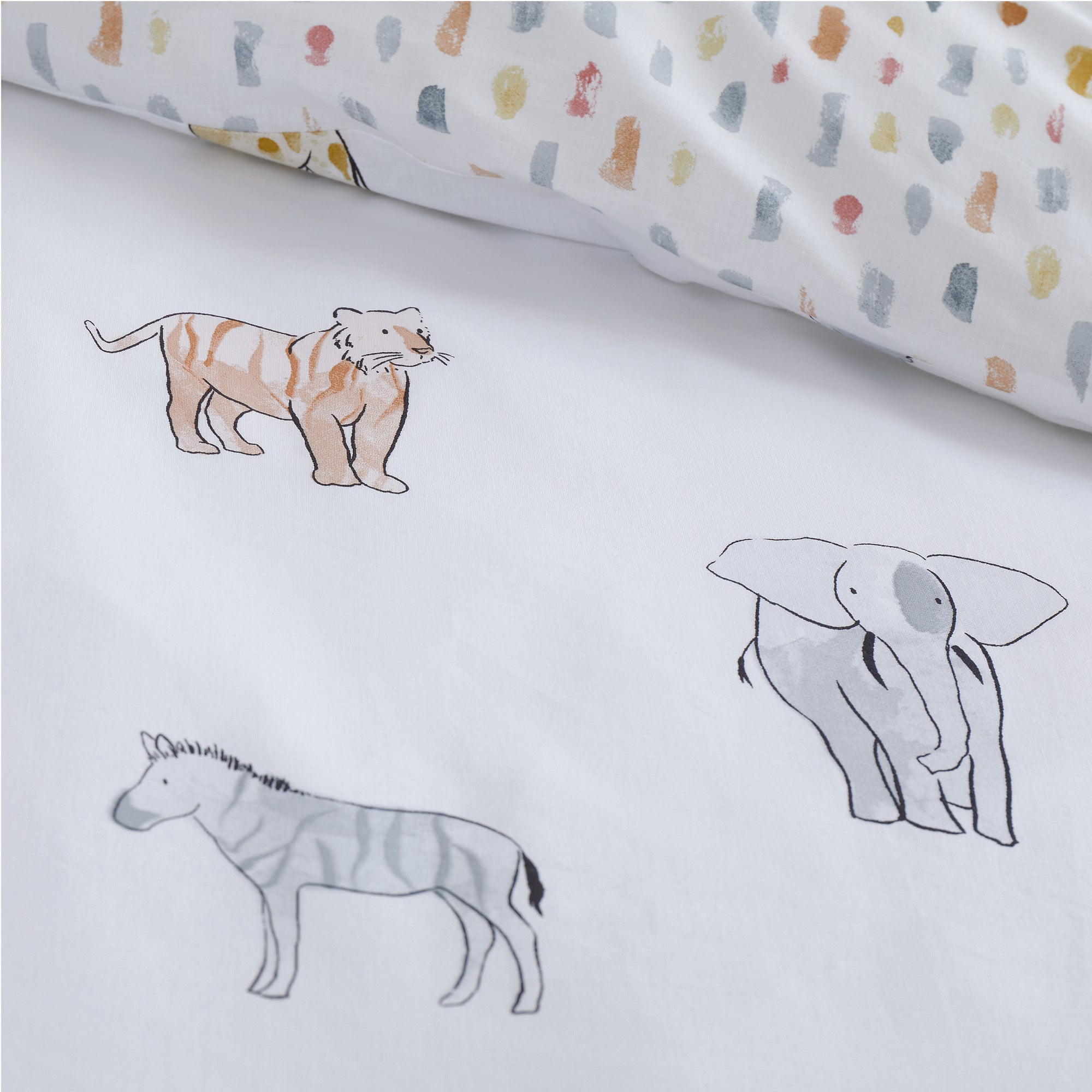 Bianca White Zoo Animals Kids 100% Cotton Duvet Set