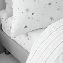 Bianca Grey Stars Kids 100% Cotton (25cm) Fitted Sheet