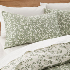Bianca Shadow Leaves Soft Green 200TC Cotton Duvet Set