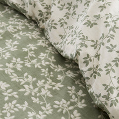 Bianca Shadow Leaves Soft Green 200TC Cotton Duvet Set