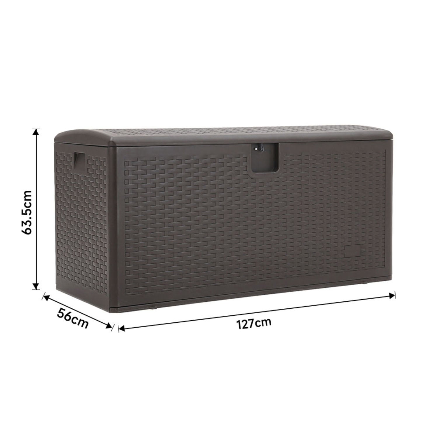 Brown Textured 375L Rattan Garden Box