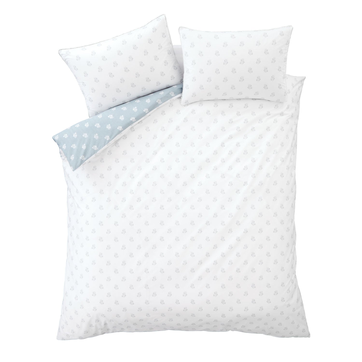 Bianca Esme Floral White 200TC Cotton Reversible Duvet Set