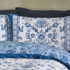 Catherine Lansfield Zoukara Blue Floral Reversible Duvet Set