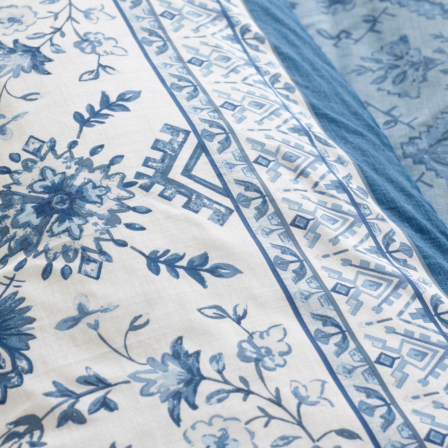 Catherine Lansfield Zoukara Blue Floral Reversible Duvet Set