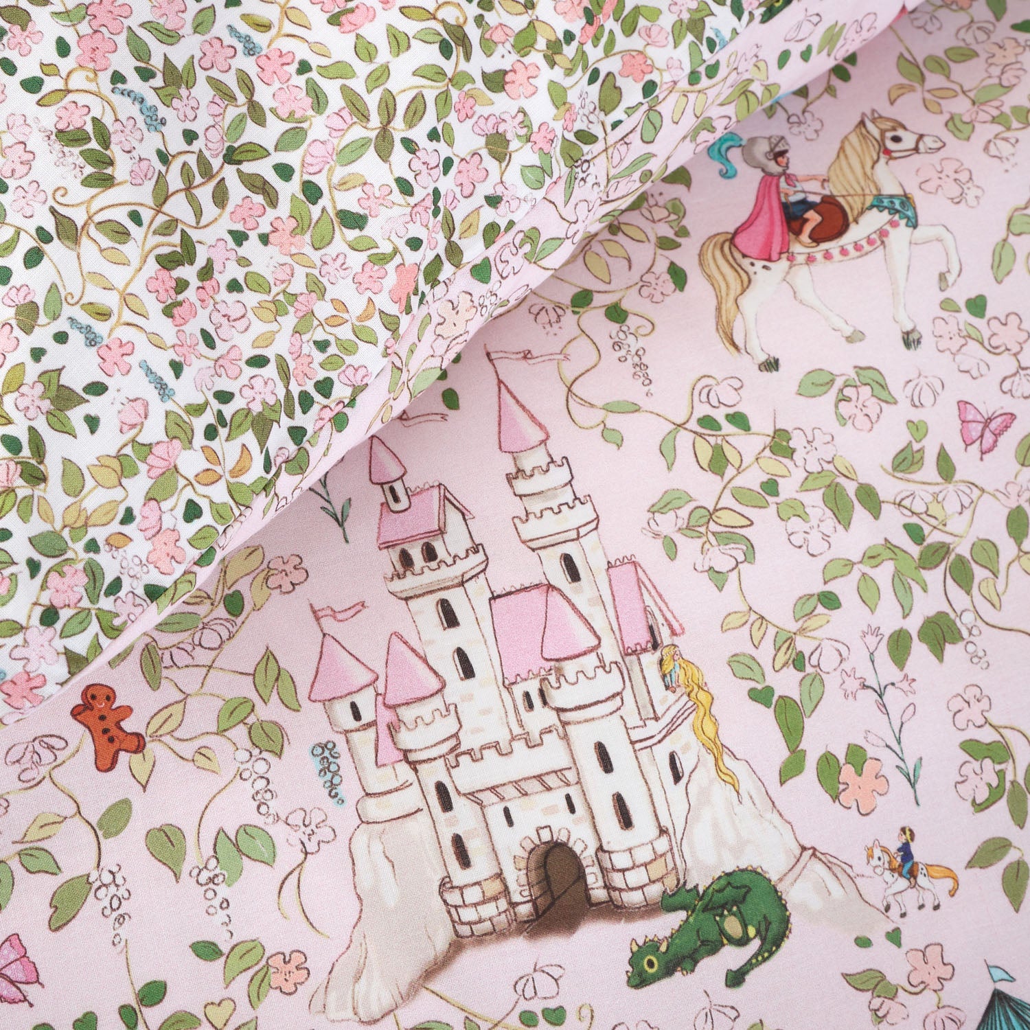 Belle & Boo Fairytale Pink Reversible Kids Cotton Duvet Set