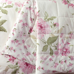 Catherine Lansfield Avebury Cream Floral Reversible Quilted Bedspread
