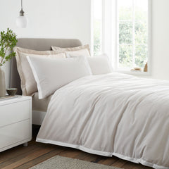 Bianca Natural Seersucker Woven Stripe 180TC Cotton Duvet Set