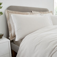 Bianca Natural Seersucker Woven Stripe 180TC Cotton Duvet Set