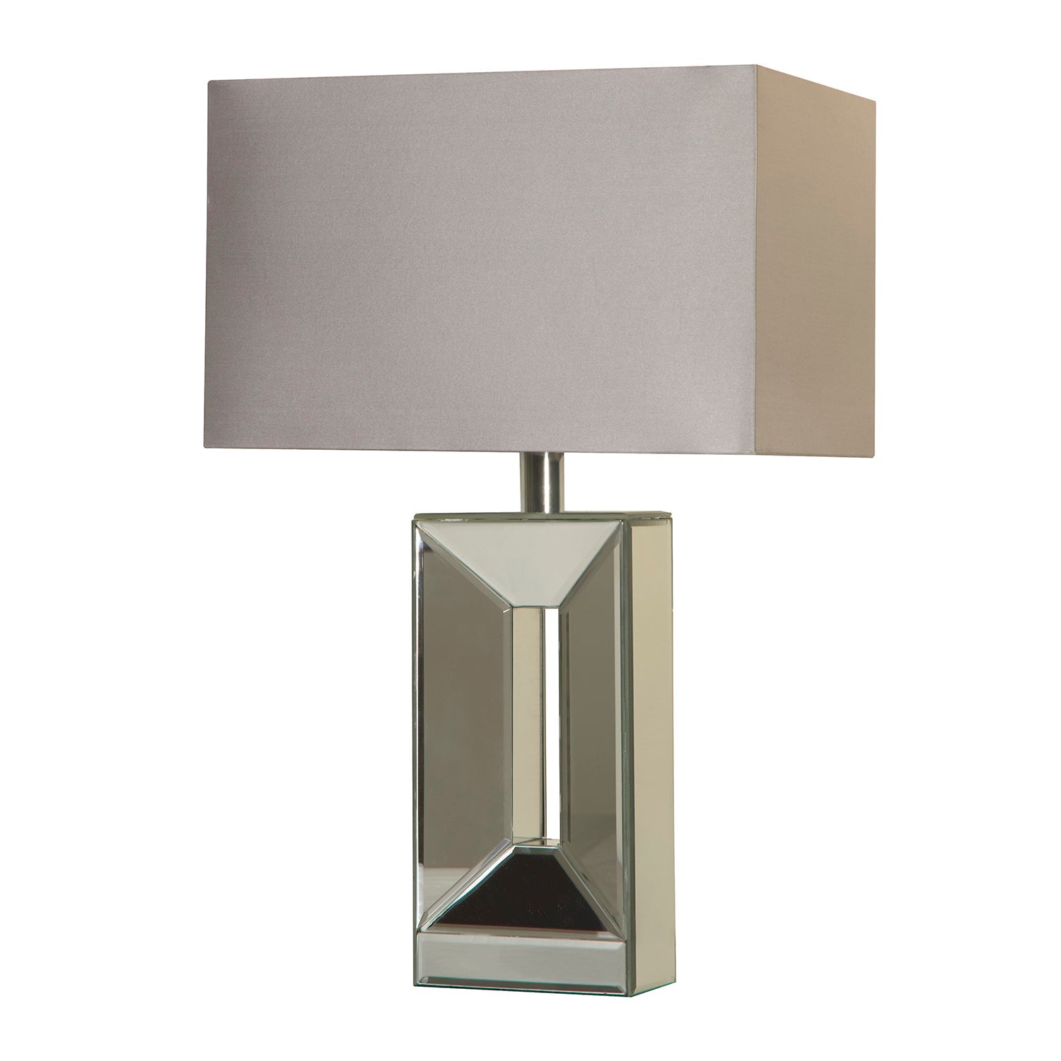 Sleek Geo Chrome Mirror-Finish Table Lamp