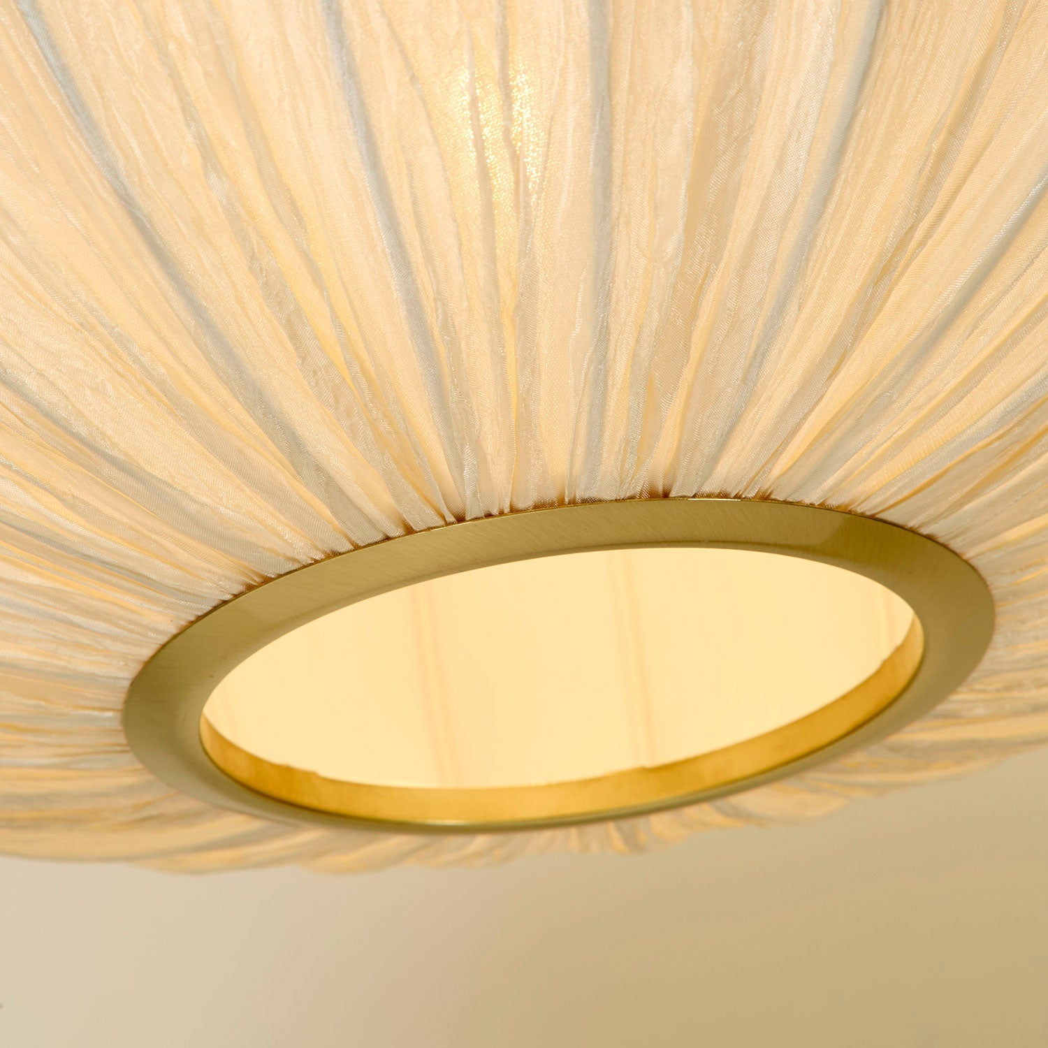 Serene Ribbed White Fabric Pendant Light