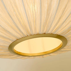 Serene Ribbed White Fabric Pendant Light