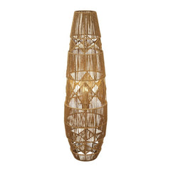 Diamond Pattern Rattan Floor Lamp
