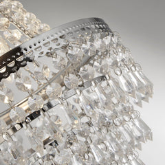Chrome and Clear Acrylic Vintage Drop Light Shade