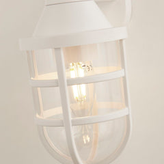 White Cage Outdoor Light Wall Bracket