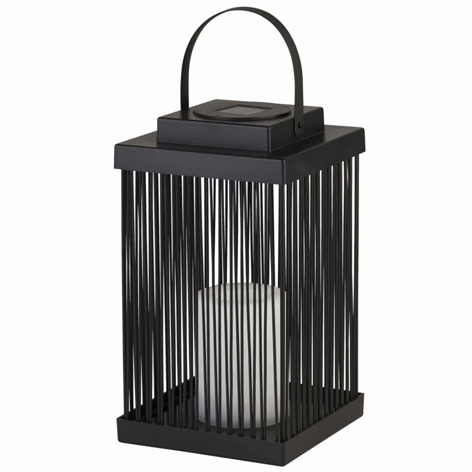 Medium Solar Outdoor Rattan Frame Lantern