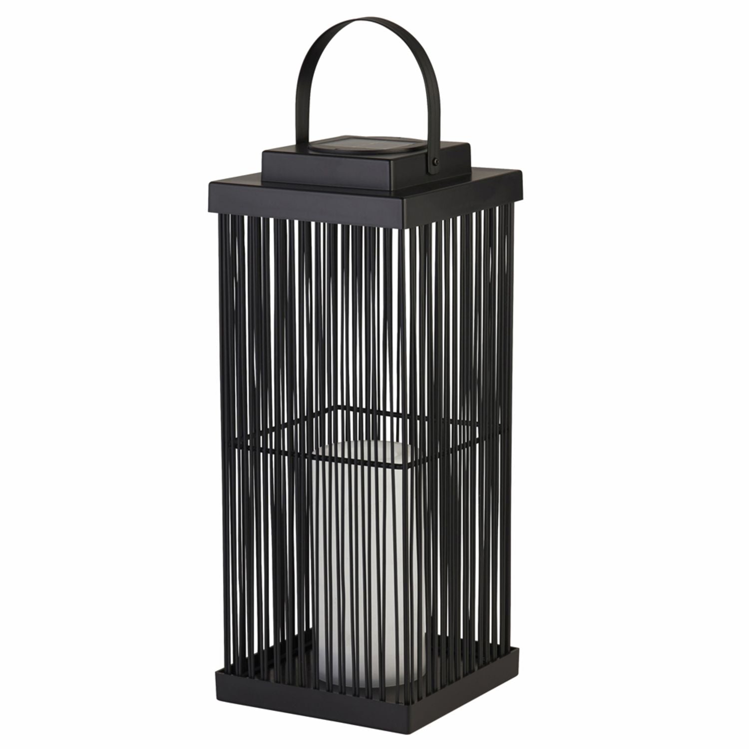 Large Solar Outdoor Rattan Frame Lantern
