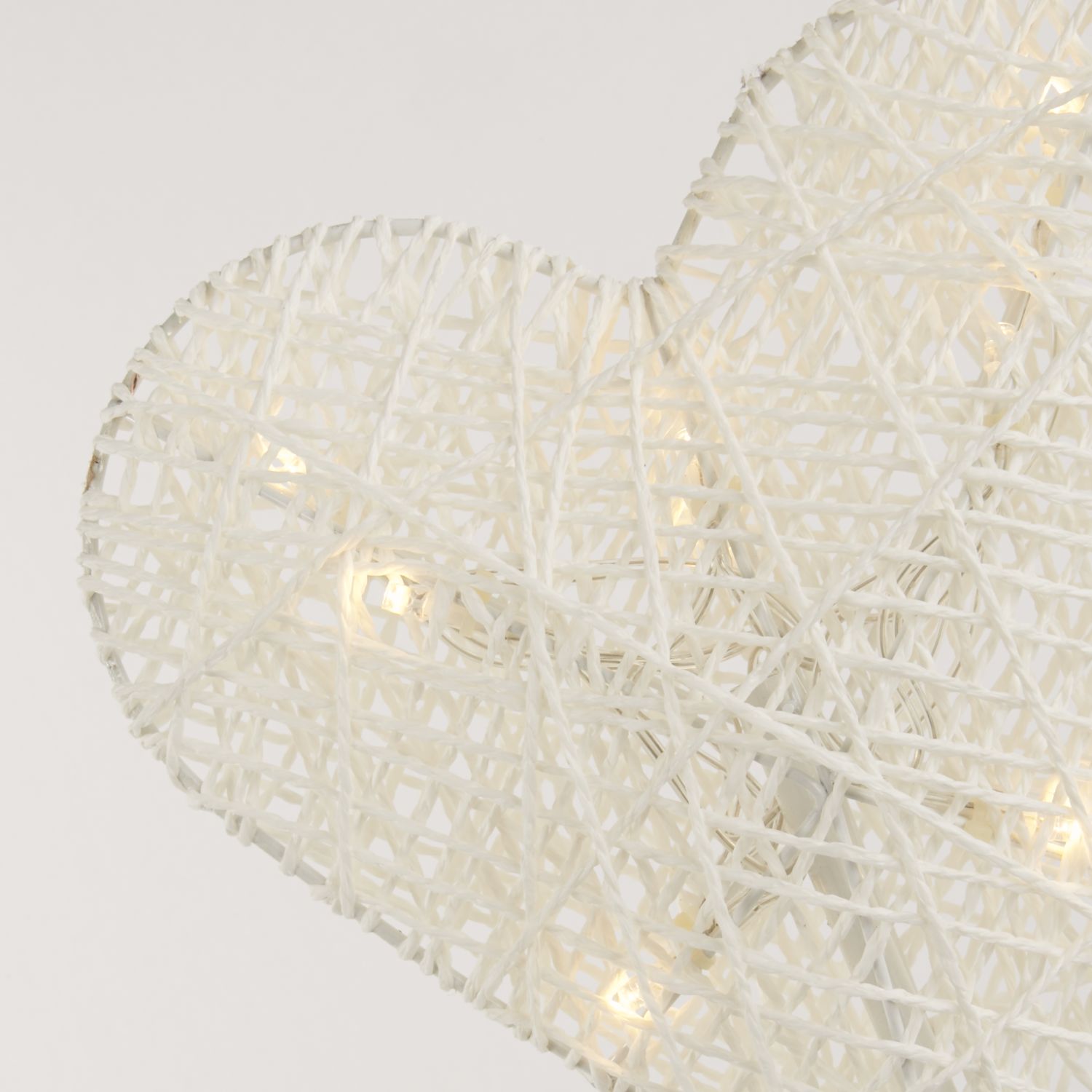 Wicker Heart Battery Powered Table Lamp