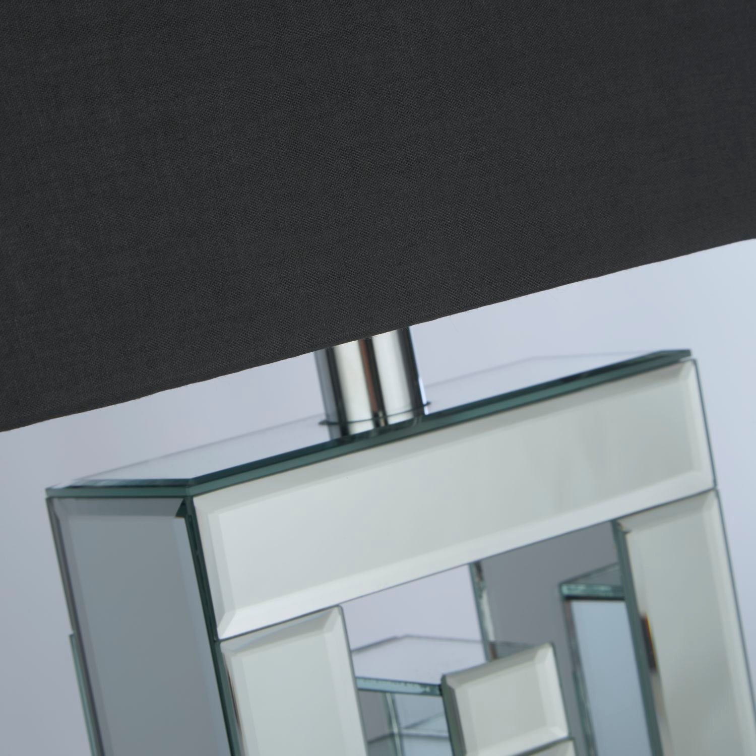 Mirror Table Lamp with Grey Shade