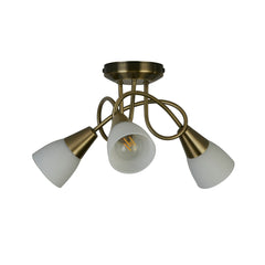 3 Light Antique Brass Twist Ceiling Light
