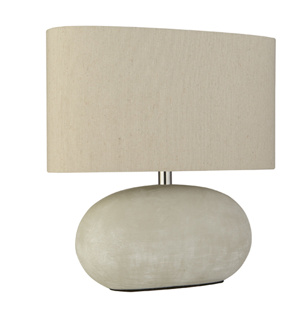 Grey Cement Finish Ceramic Lamp