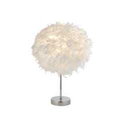 White Feather Shade Table Lamp