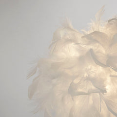 White Feather Shade Table Lamp
