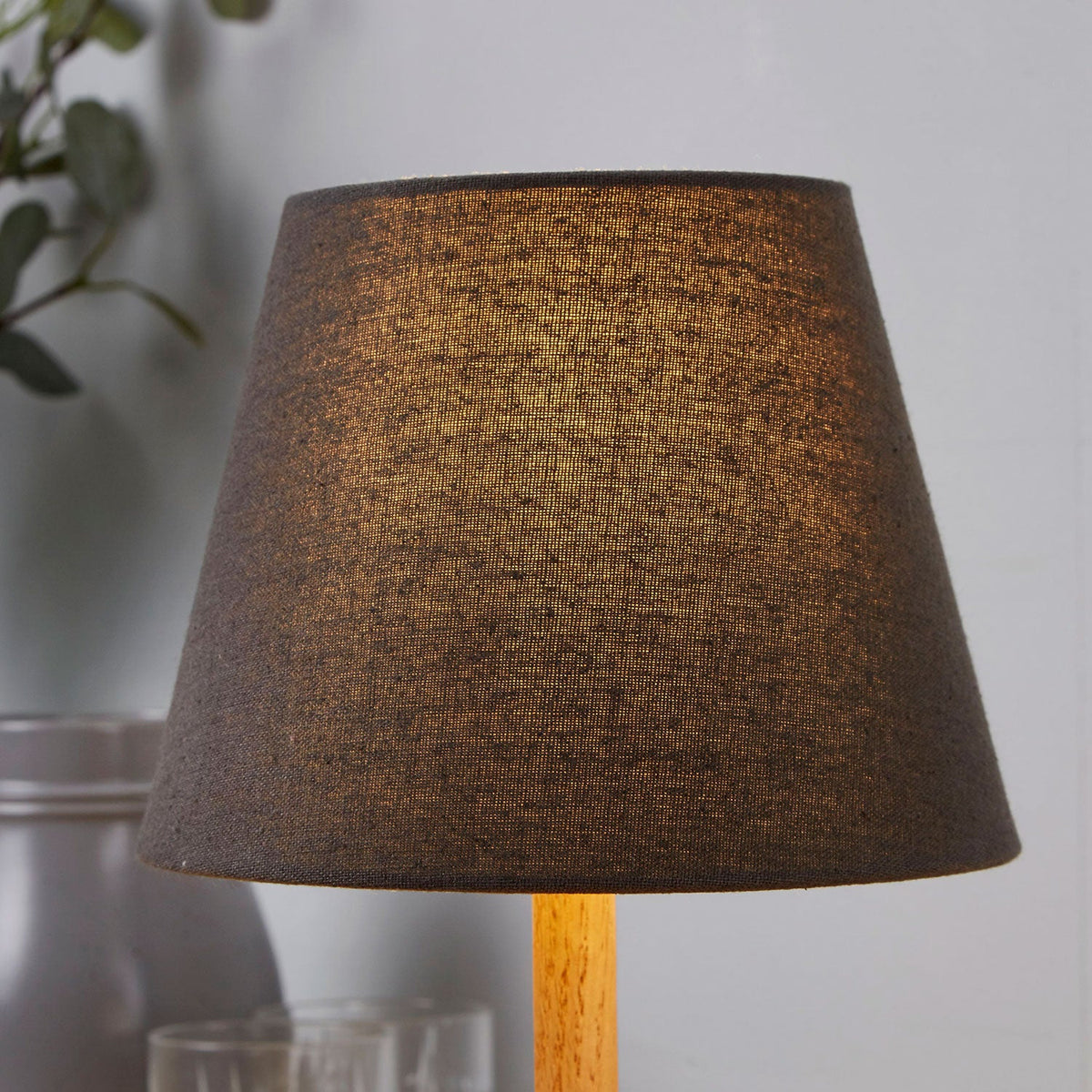 Oakfield Grey Linen Tapered Easy Fit Drum Shade