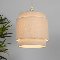 Oakfield Natural Linen Tiered Easy Fit Light Shade