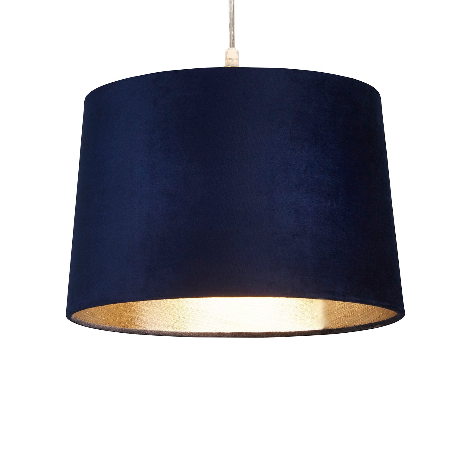 Navy Velour Velvet Tapered Drum Easy Fit Shade