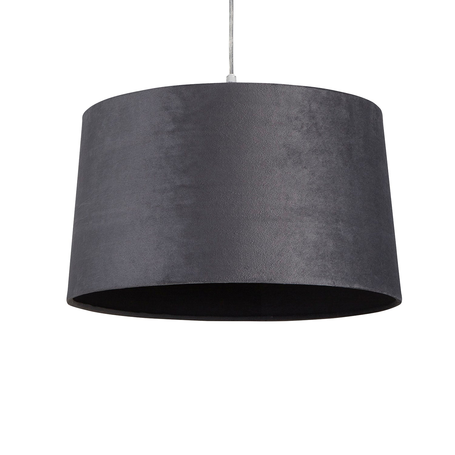 Velour Grey Velvet Tapered Easy Fit Drum Light Shade