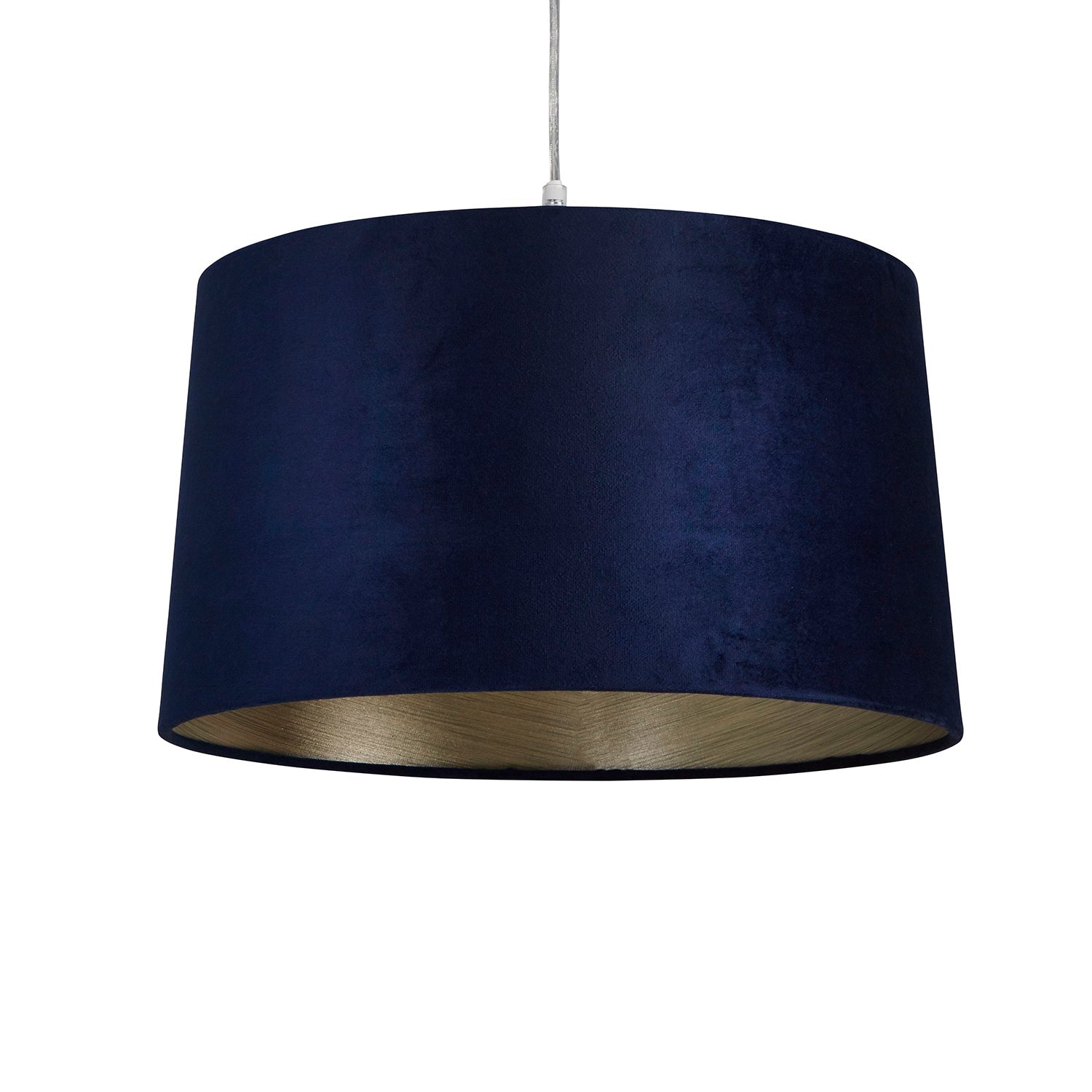 Navy Velour Velvet Tapered Drum Easy Fit Light Shade