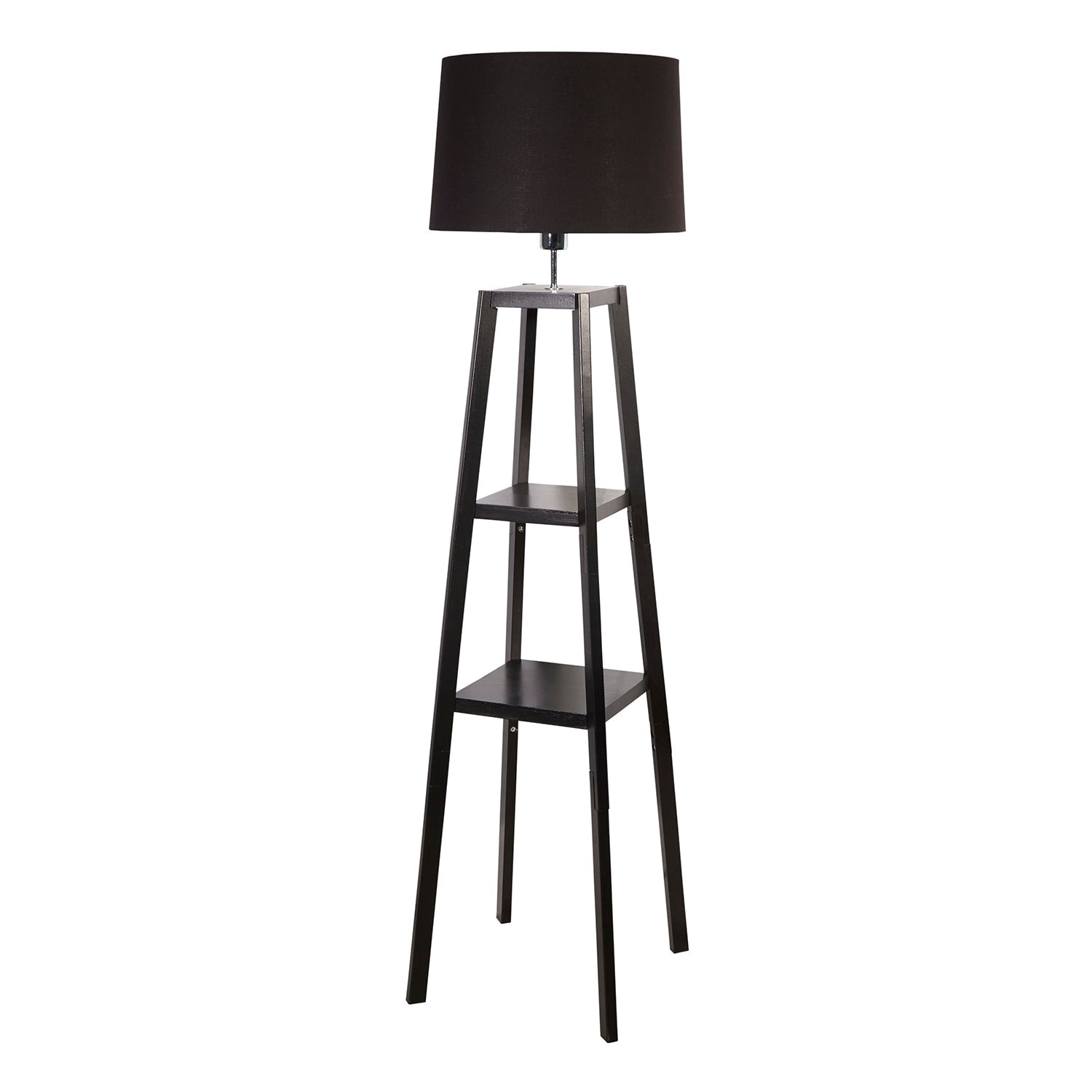 Tower Shelf Light Black Floor Lamp