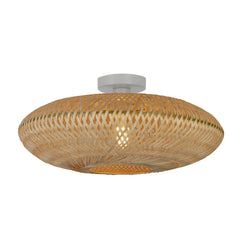 Willow Natural Woven Rattan Shade Ceiling Flush Light