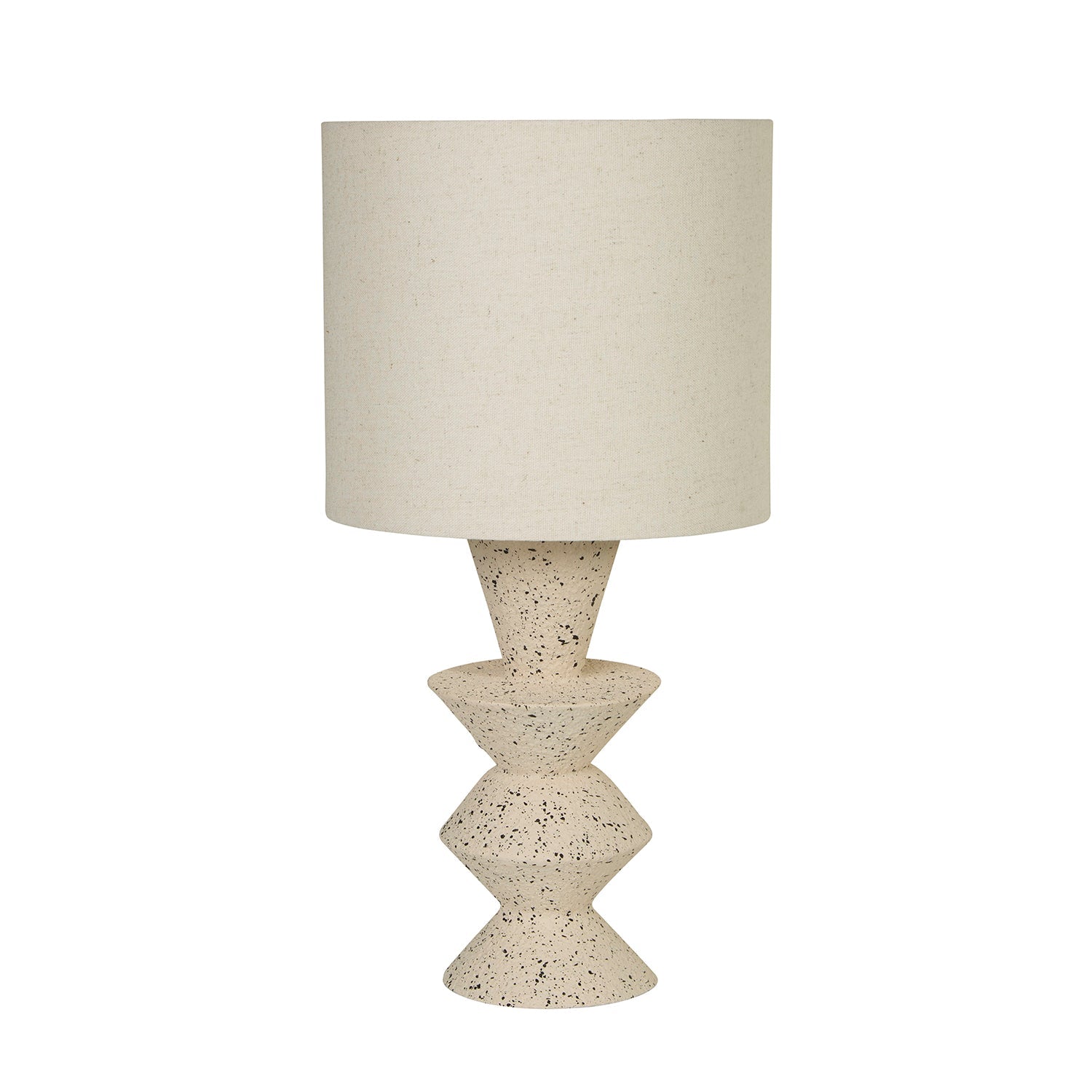 Terra Textured Ceramic Zigzag Table Lamp with Linen Shade