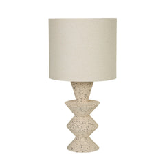 Terra Textured Ceramic Zigzag Table Lamp with Linen Shade