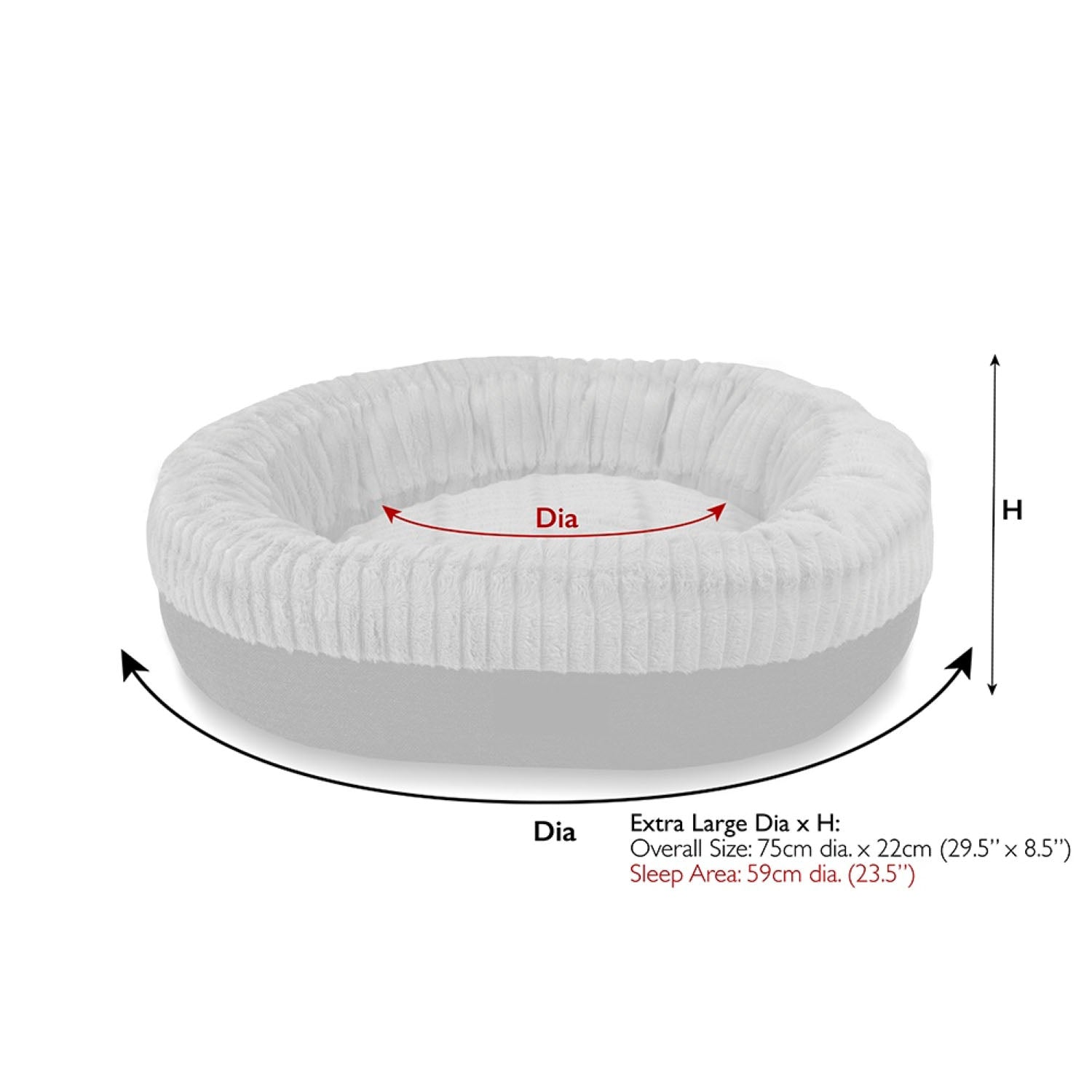 Scruffs Ellen Light Grey Pet Donut Bed