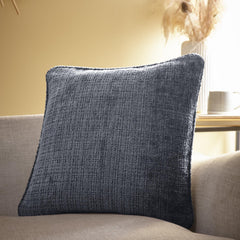 Alba Charcoal Chenille Cushion (43cm x 43cm)