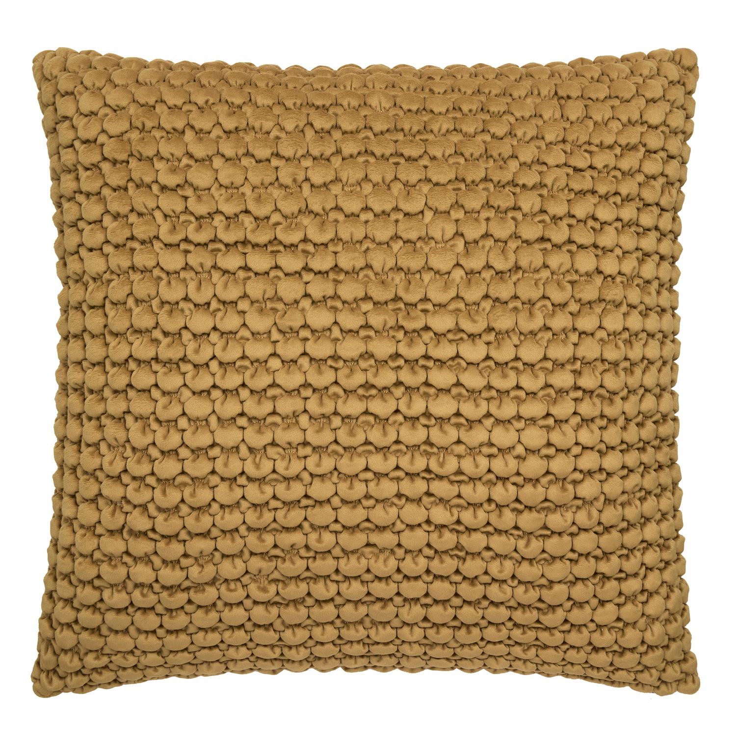 Bobble Ochre Large Velvet Cushion (55cm x 55cm)
