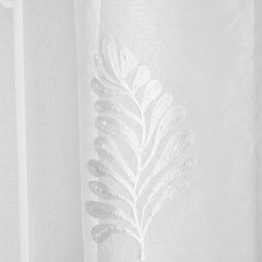Leaf Embroidered White Voile