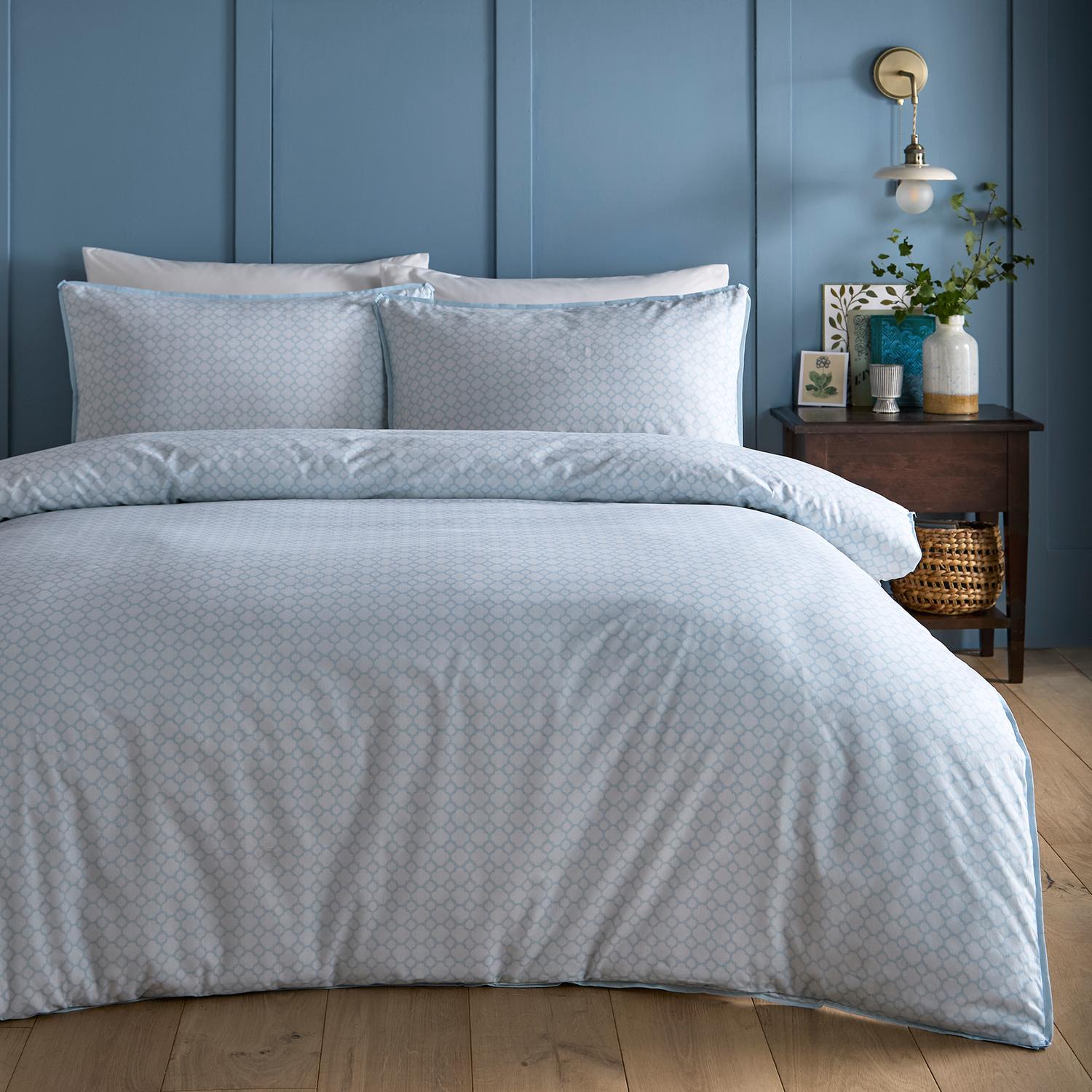 Willow Tree Scene Blue Reversible 100% Cotton Duvet Set