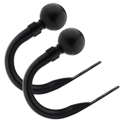 Matt Black Ball Curtain Holdbacks (Pair)